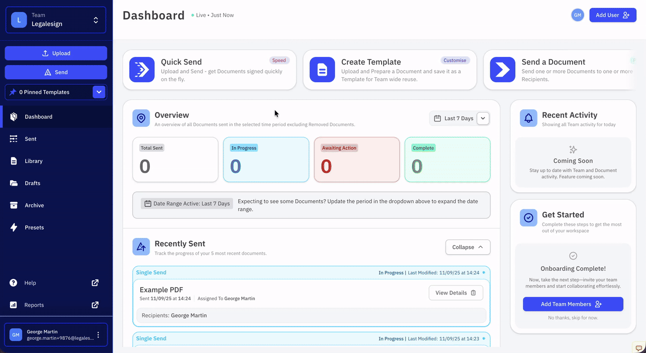 How to use quick send