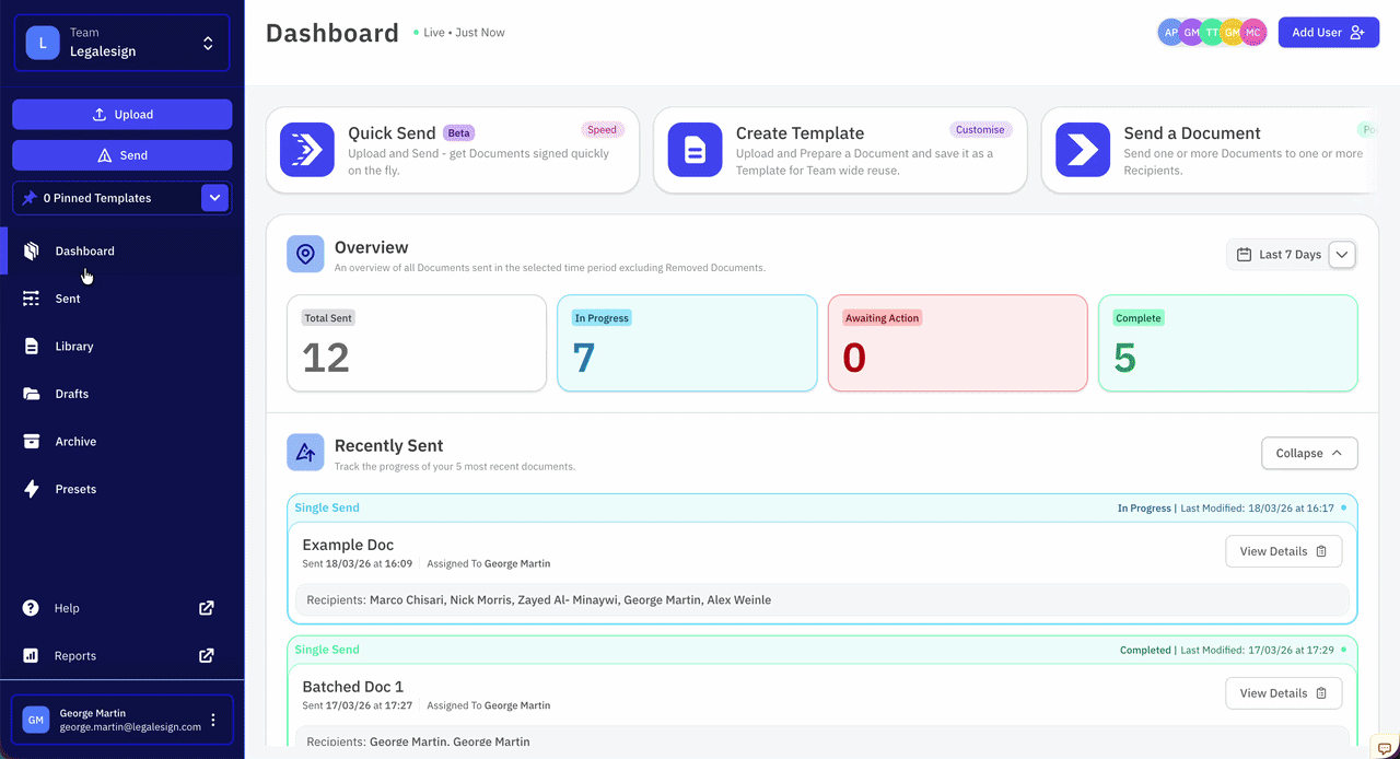 Mark a Recipient as complete